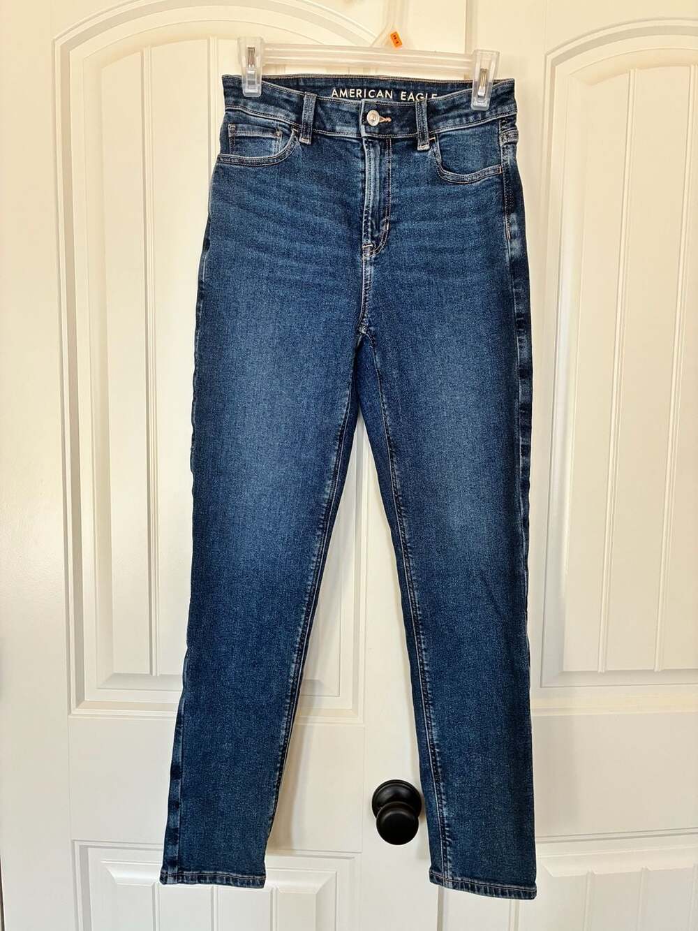 American Eagle Stretch High-Rise Skinny Jeans Size 0 Regular Dark Wash Denim